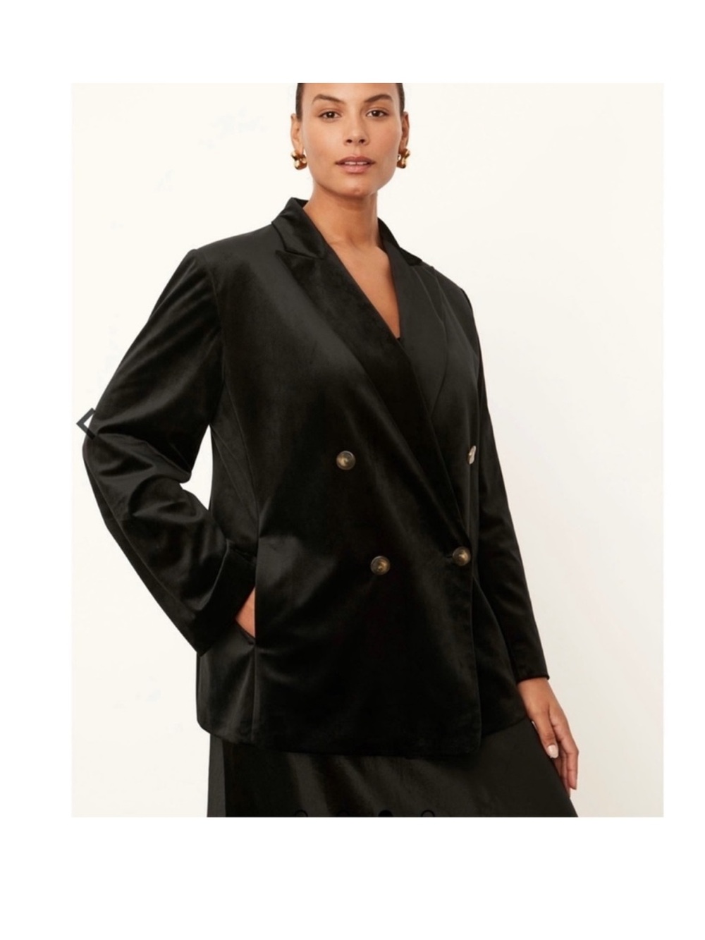 🔥STUNNING Vince Black Velvet Double-Breasted Blazer Jacket NWT $595 Sz 24